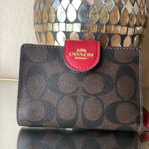 Coach zipper and snap wallet